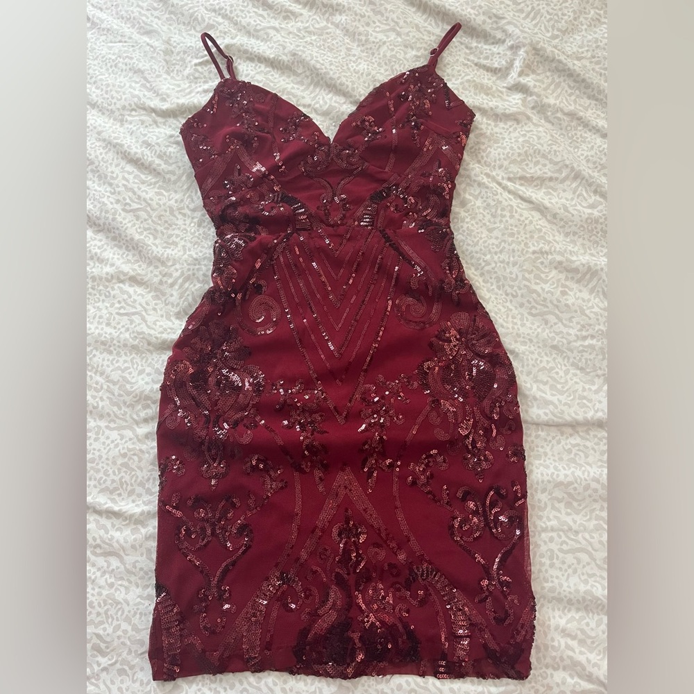 Windsor Burgundy Sequin Dress